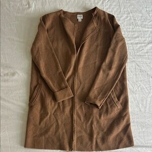 J Crew Tan Open Front Cardigan